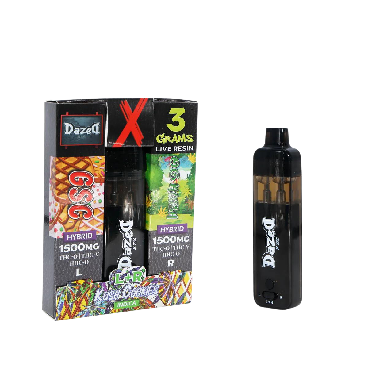 Dazed 3 Gram L + R Disposable Vape !